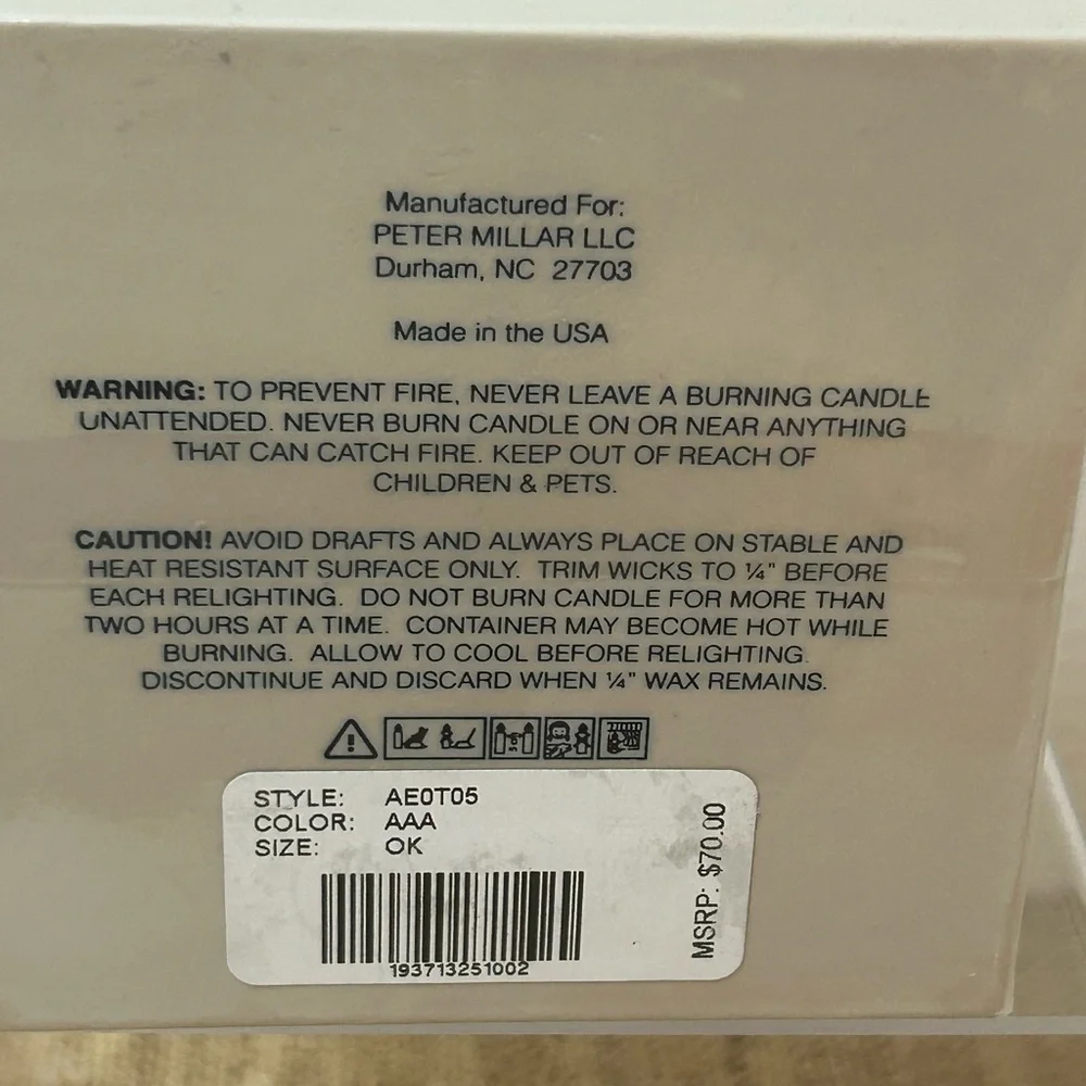 Peter Millar Crown Scented Candle. 8oz. Brand New.Sealed Box.
